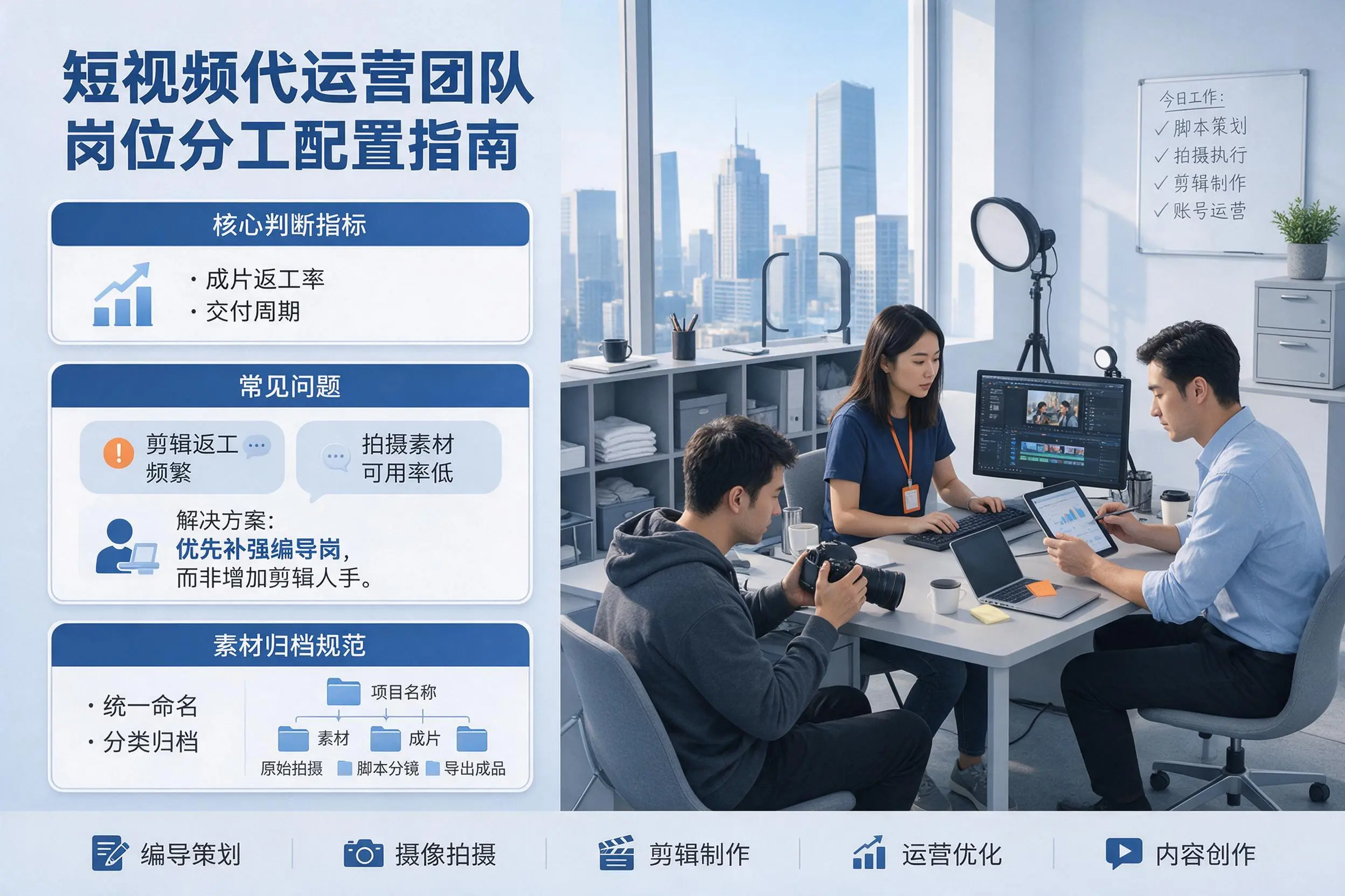 短视频代运营团队如何配置?佛山企业岗位分工科普说明