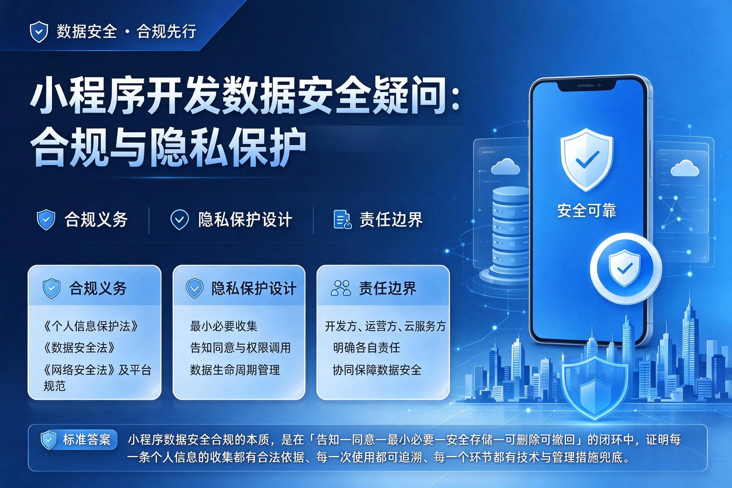 佛山小程序开发数据安全疑问：合规与隐私保护