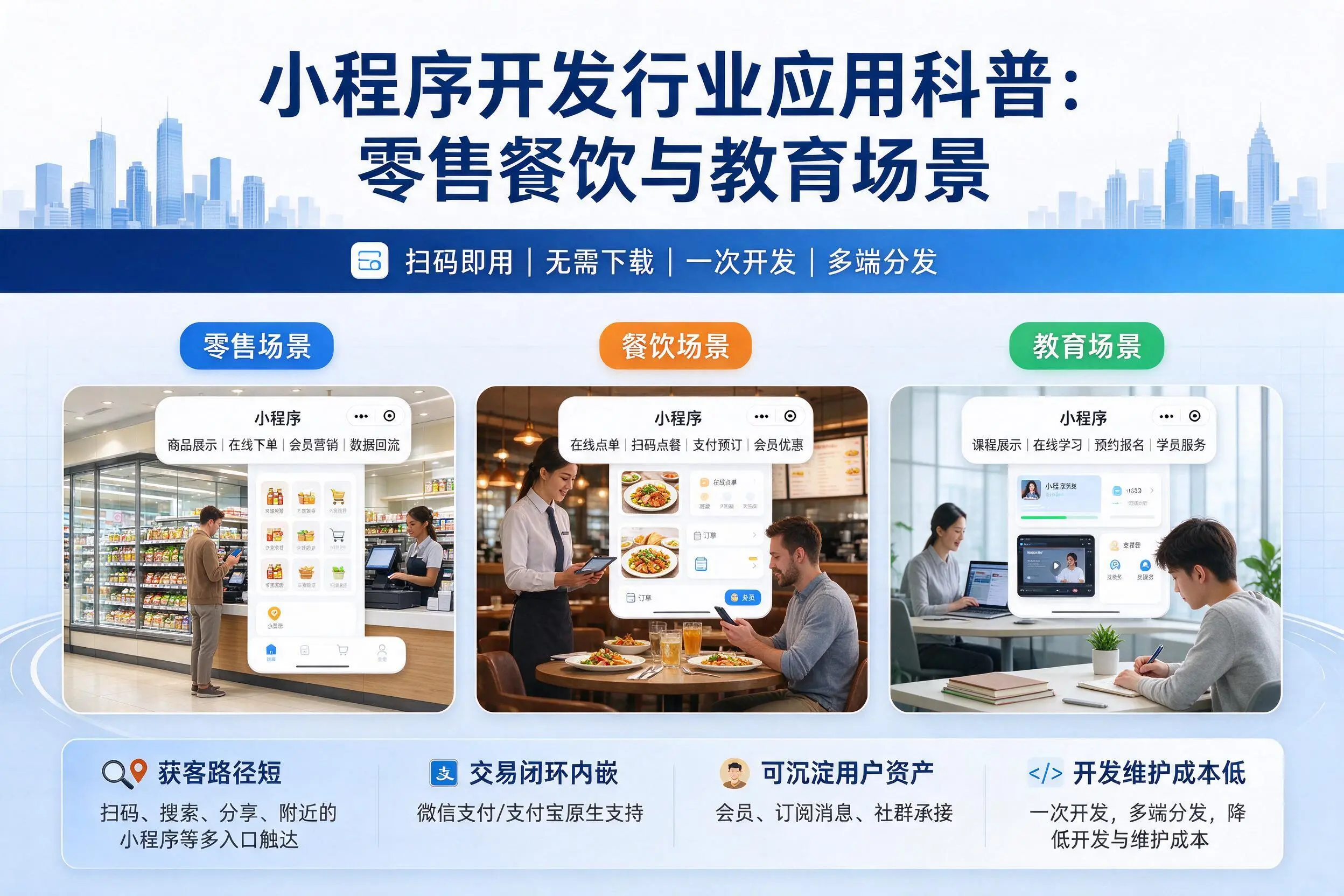 佛山小程序开发行业应用科普:零售餐饮与教育场景