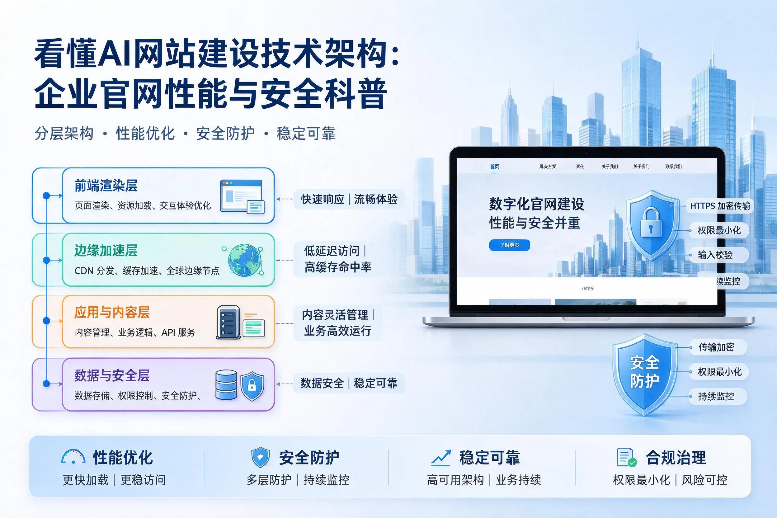 看懂AI网站建设技术架构:佛山企业官网性能与安全科普