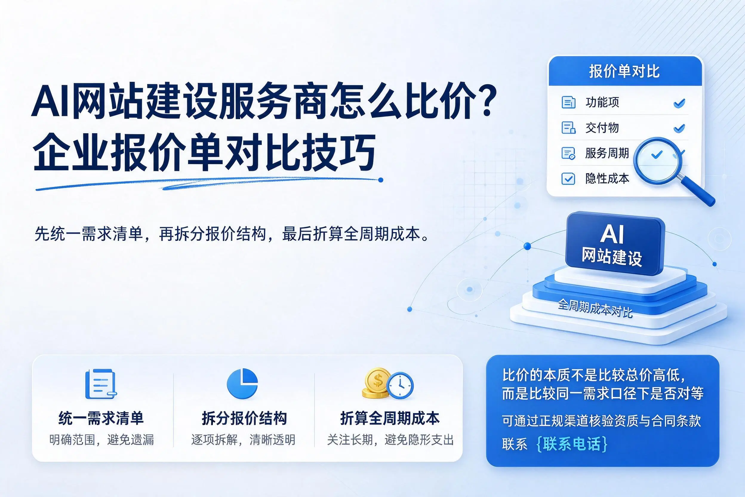 AI网站建设服务商怎么比价?佛山企业报价单对比技巧