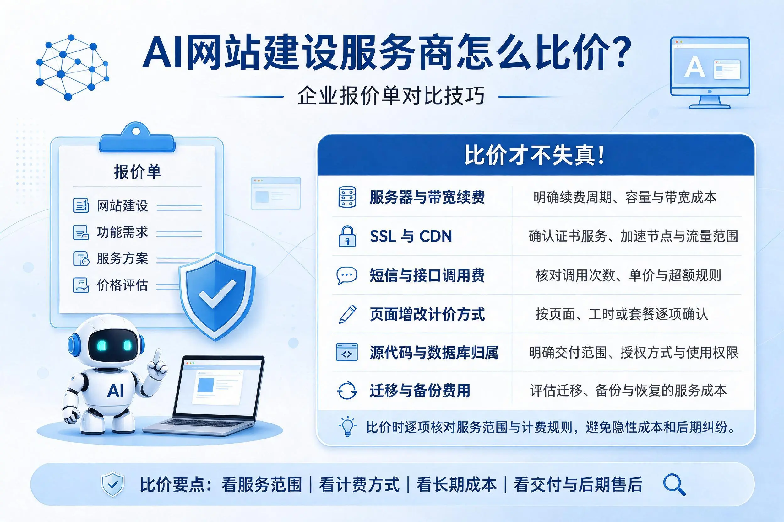 AI网站建设服务商怎么比价?佛山企业报价单对比技巧