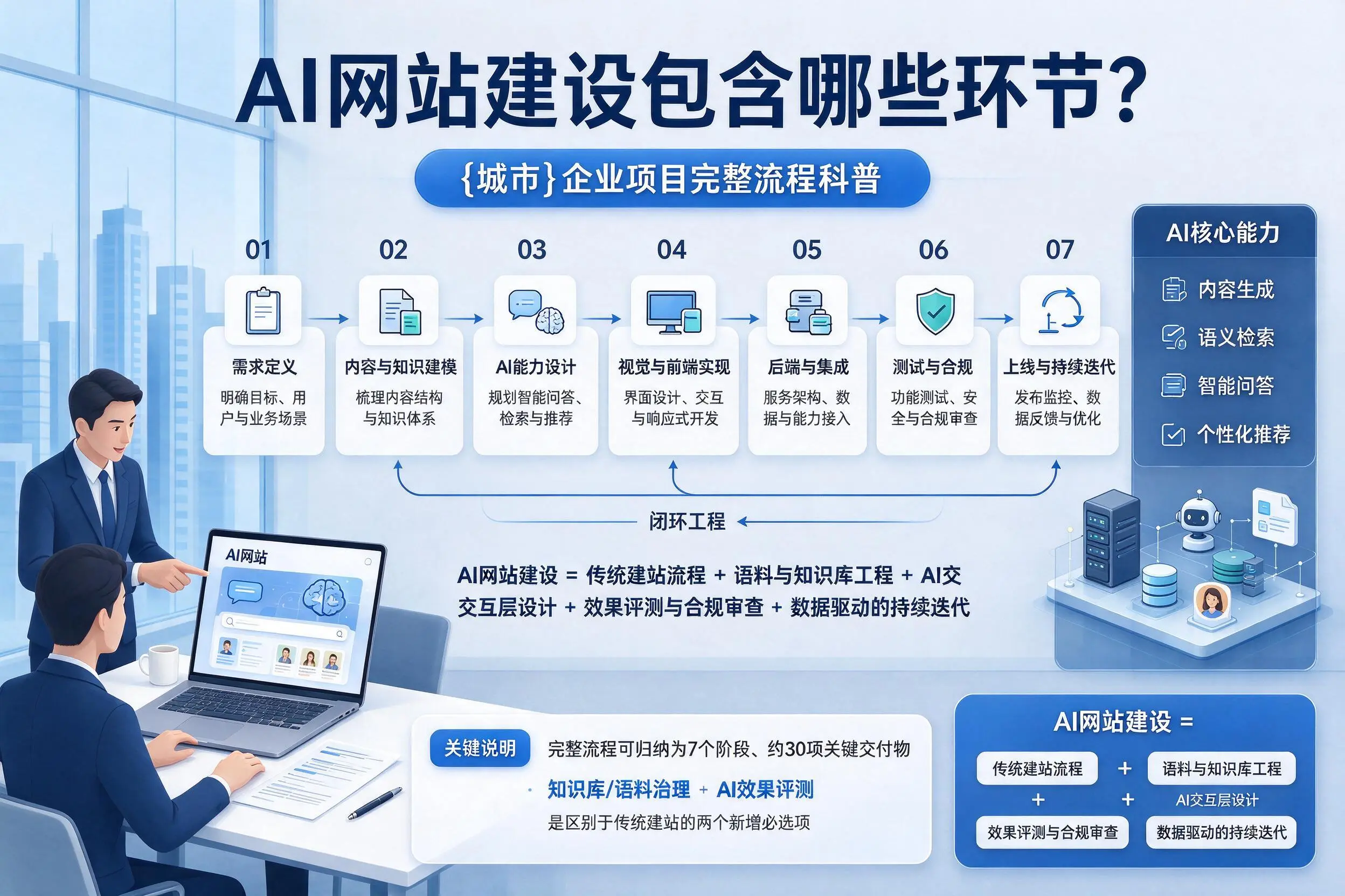 AI网站建设包含哪些环节？佛山企业项目完整流程科普