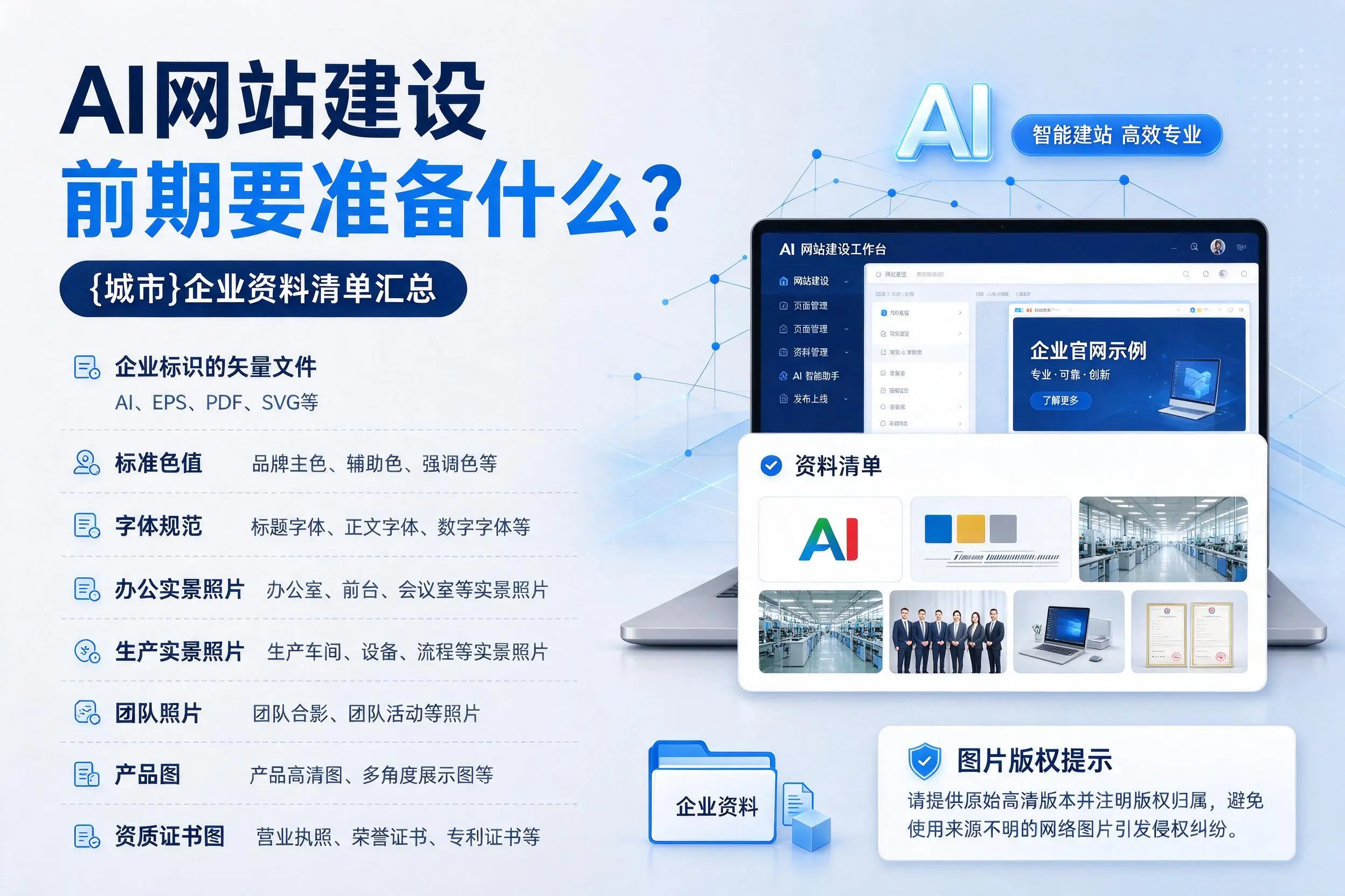 AI网站建设前期要准备什么?佛山企业资料清单汇总