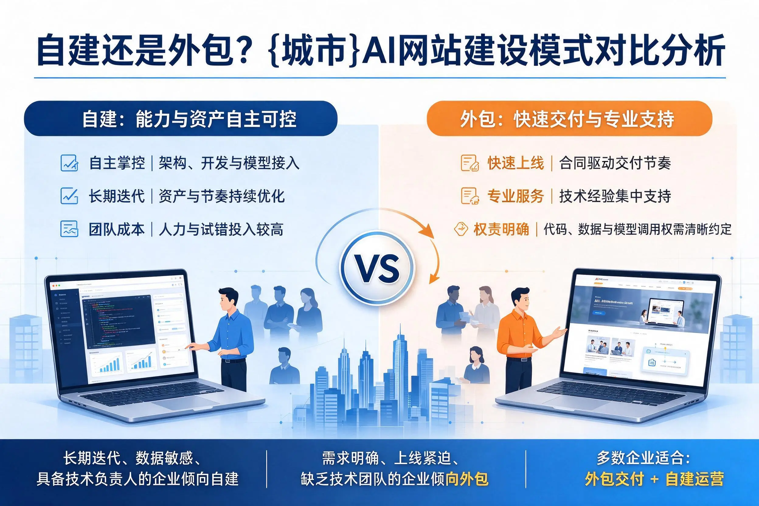 自建还是外包?佛山AI网站建设模式对比分析